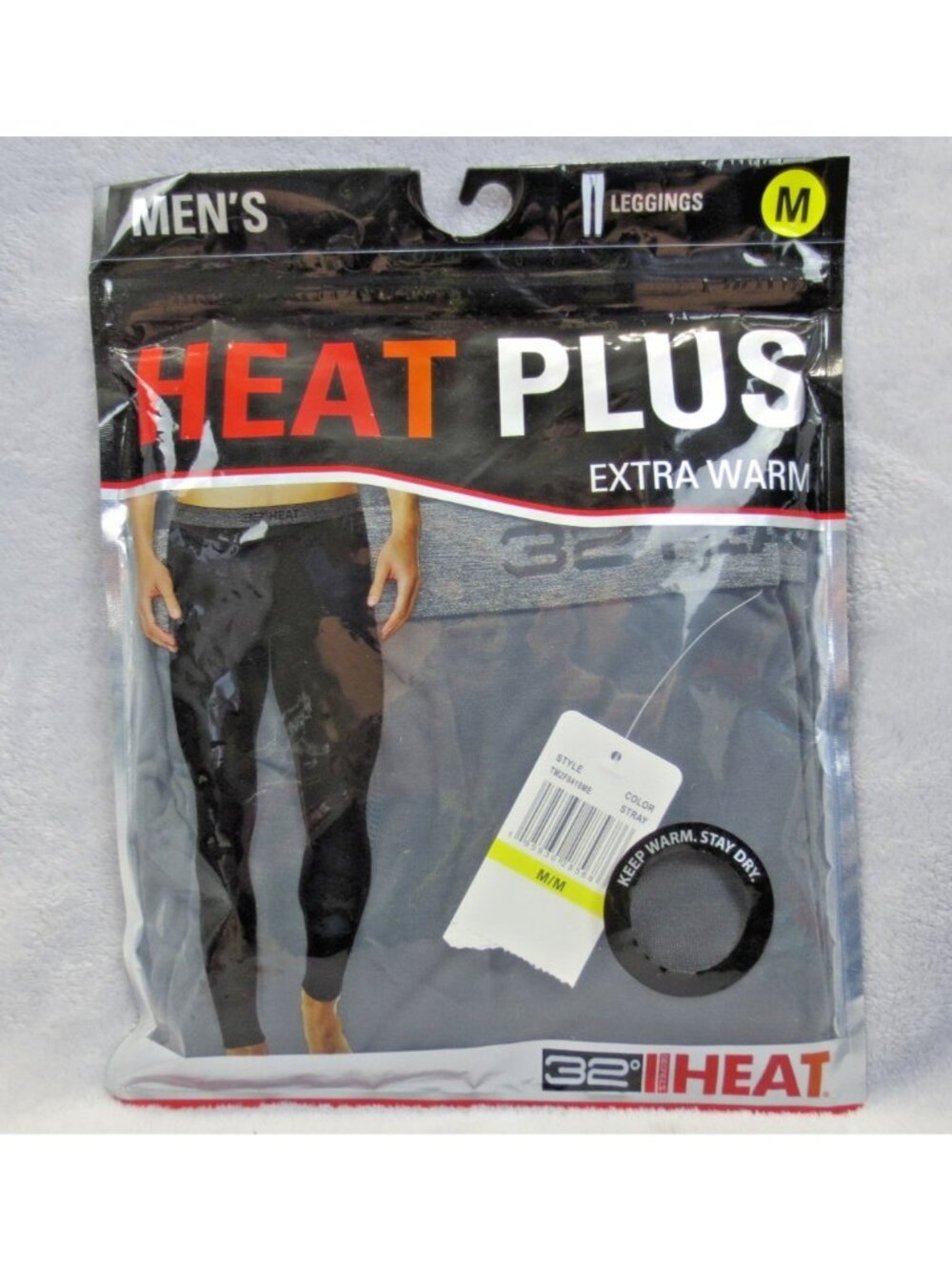 32 Degree Heat+ Extra Warm Mens Color Stingray Leggings Size M New In Package